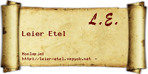 Leier Etel névjegykártya
